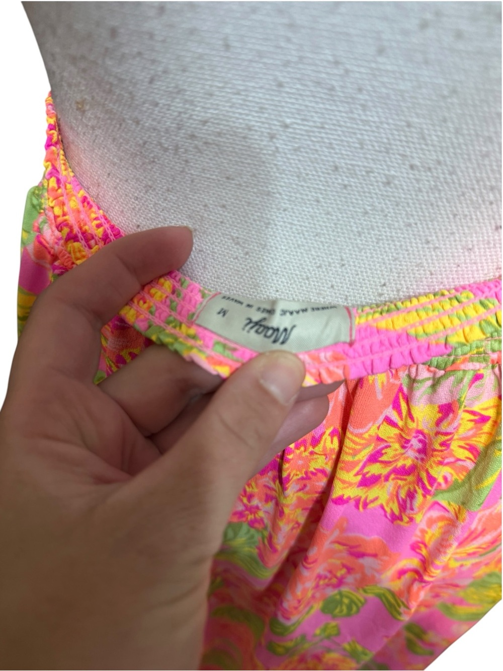 Maaji Cotton Rose Athena Bright Pink Floral Convertible Skirt Swim Cover Up M - Picture 5 of 5